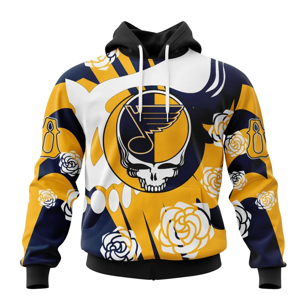 St. Louis Blues Special Grateful Dead Design All Over Print Hoodie Style 73247