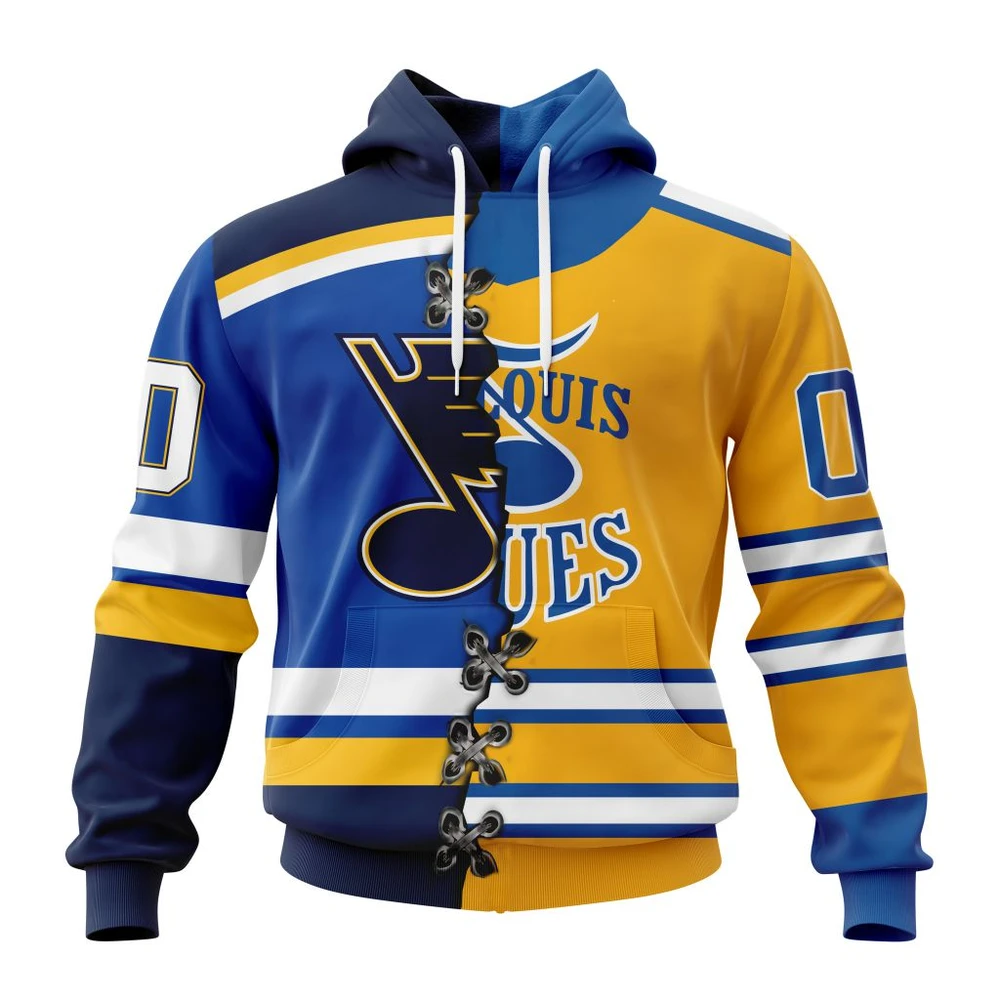 St. Louis Blues Special Home Mix Reverse Retro Personalized Kits All Over Print Hoodie Style 51798