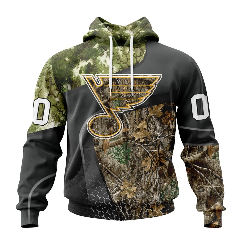 St. Louis Blues Special Hunting Camo Design All Over Print Hoodie Style 54670