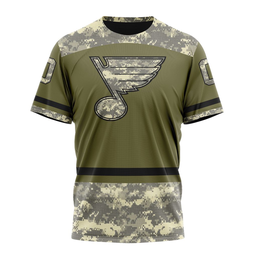 St. Louis Blues Special Military Appreciation Design 04 Personalized Name And Number T-Shirt Oregontrailrvpk Shirt