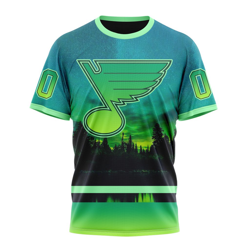 St. Louis Blues Special Northern Light Design Personalized Name And Number T-Shirt Oregontrailrvpk Shirt