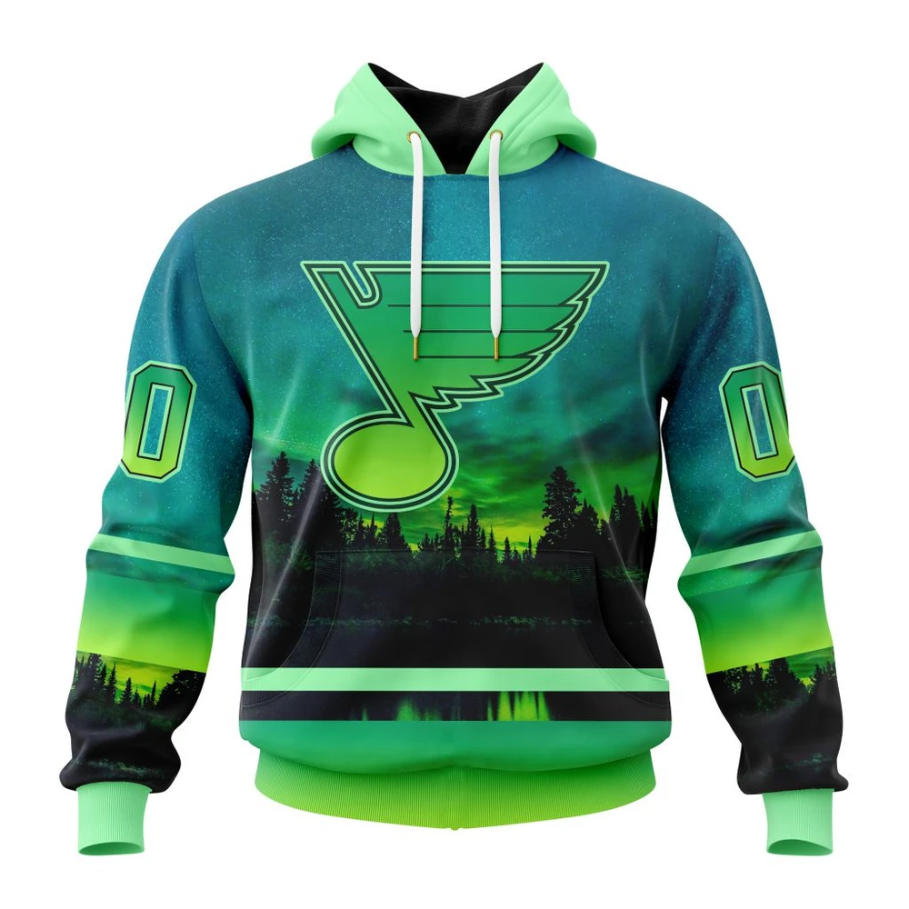 St. Louis Blues Special Northern Lights Design All Over Print Hoodie Style 18493