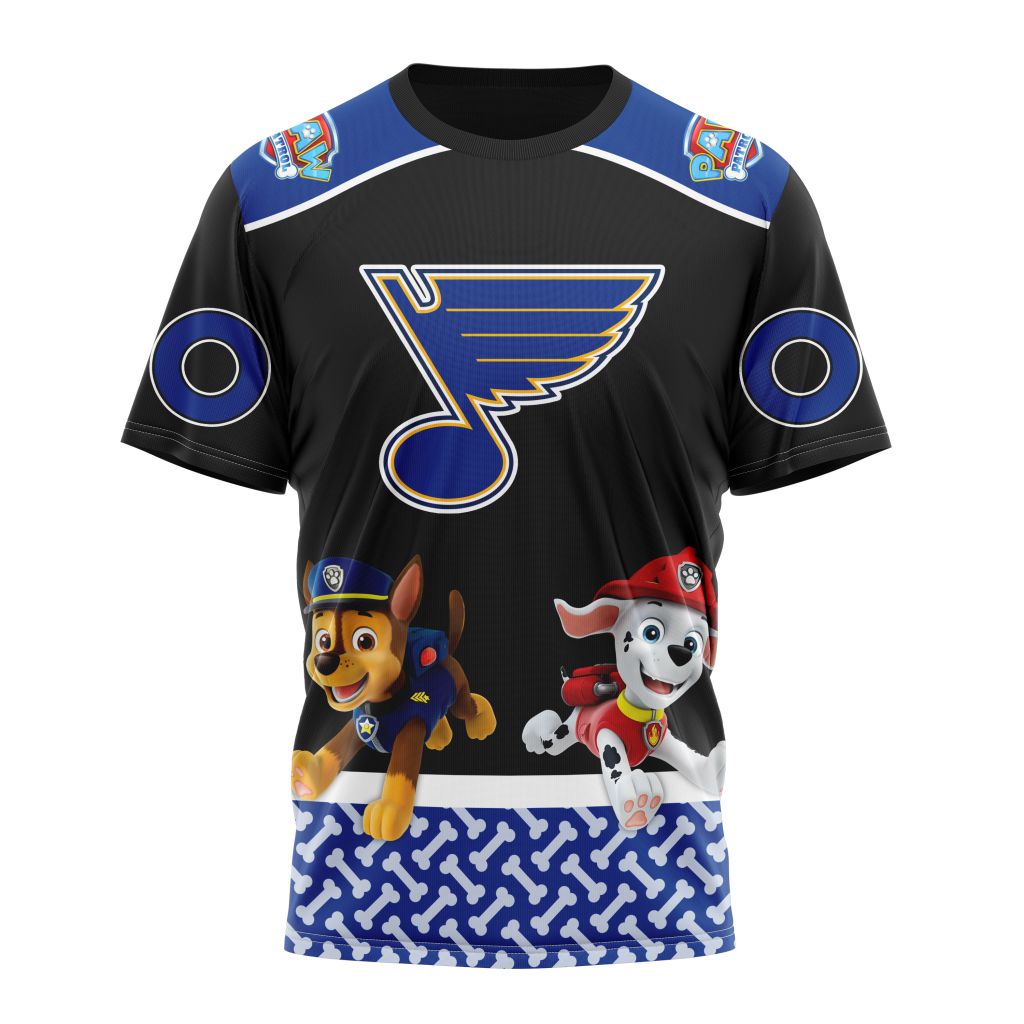 St. Louis Blues Special Paw Patrol Design Personalized Name And Number T-Shirt Oregontrailrvpk Shirt