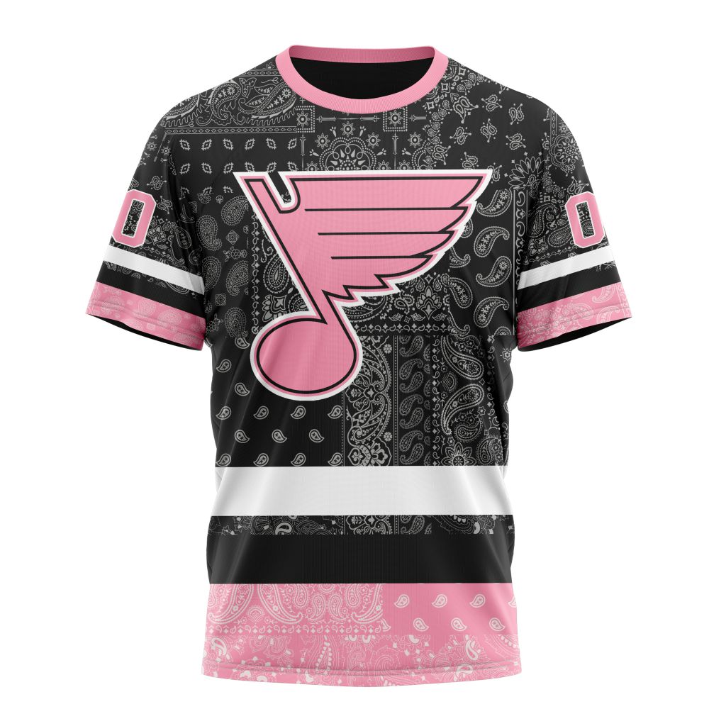 St. Louis Blues Special Pink Paisley Design 01 Personalized Name And Number T-Shirt Oregontrailrvpk Shirt