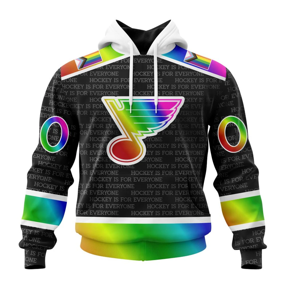St. Louis Blues Special Pride Design Hockey Is For Everyone All Over Print Hoodie Style 16519