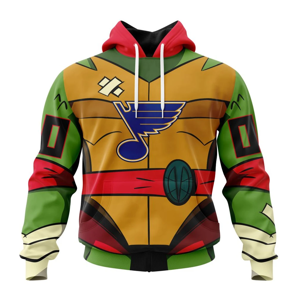 St. Louis Blues Special Teenage Mutant Ninja Turtles Design All Over Print Hoodie Style 71536
