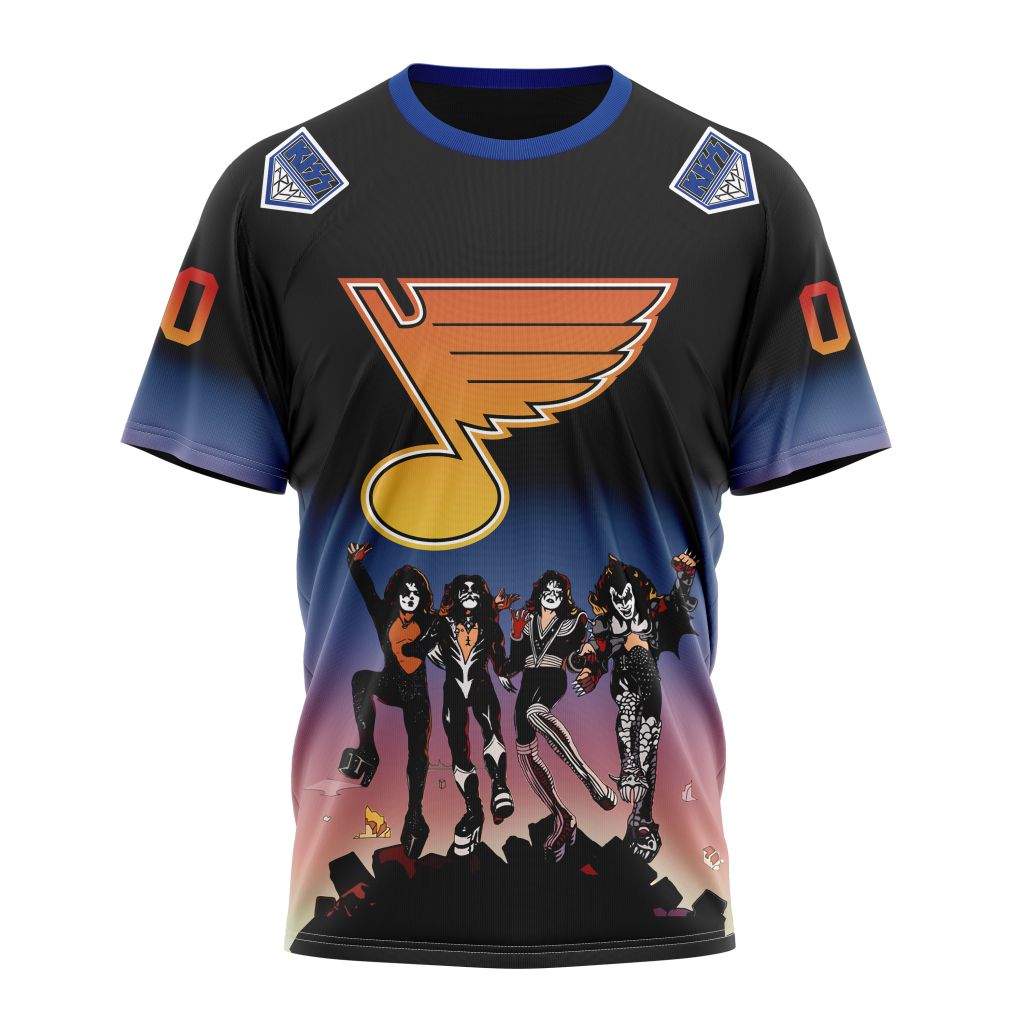 St. Louis Blues X KISS Band Design Personalized Name And Number T-Shirt Oregontrailrvpk Shirt