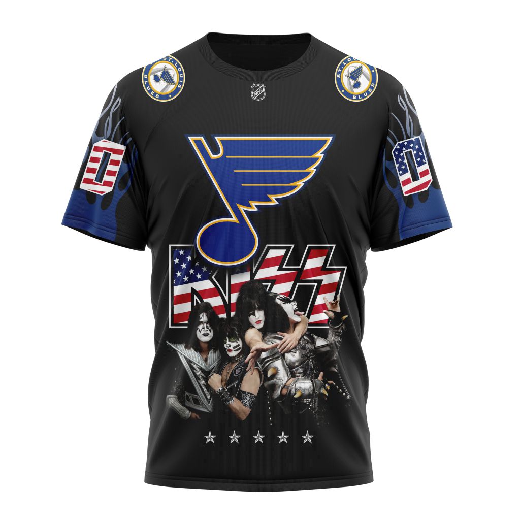 St. Louis Blues X Kiss Specialized Design Personalized Name And Number T-Shirt Oregontrailrvpk Shirt