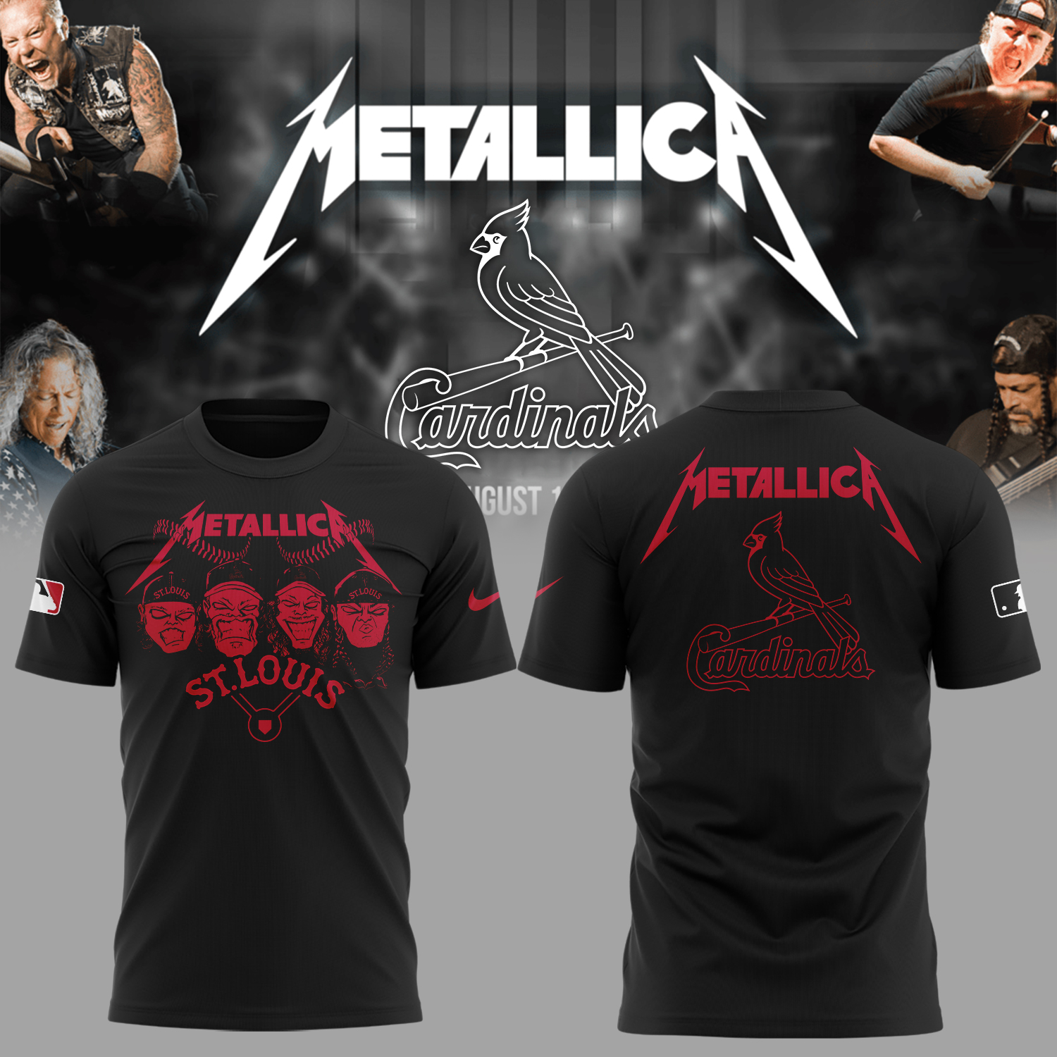 St. Louis Cardinals Baseball Metallica Night T-Shirt Baseball Father's Day Gifts Oregontrailrvpk Shirt