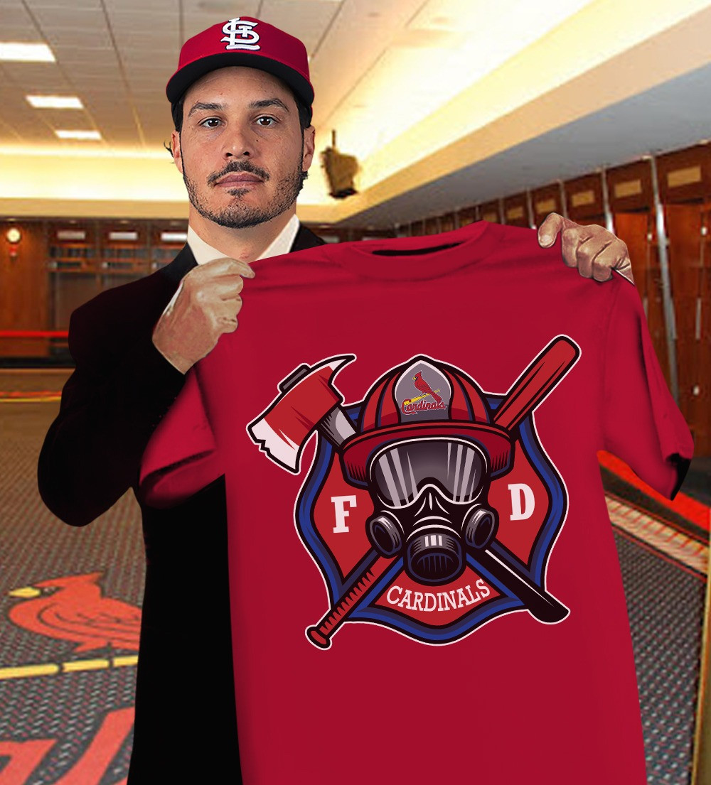 St. Louis Cardinals Firefighter Fire Dept Shirt Honor Firefighter Night Baseball Oregontrailrvpk Shirt