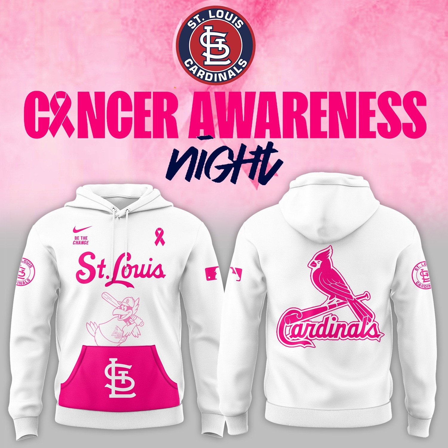 St. Louis Cardinals x Cancer Awareness Night 2025 Hoodie Baseball LoverFor Her
