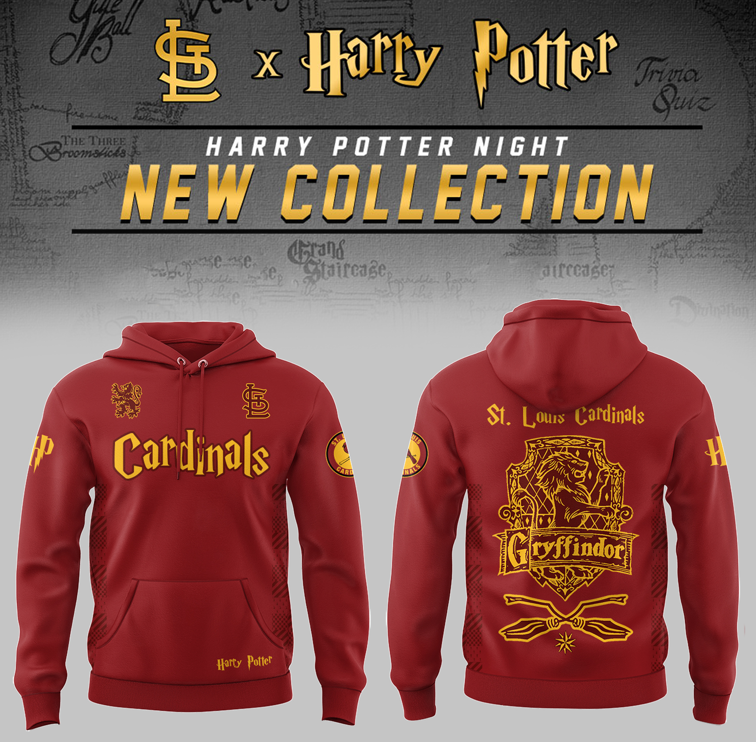 St. Louis Cardinals x Harry Potter Night Gryffindor House Hoodie Baseball
