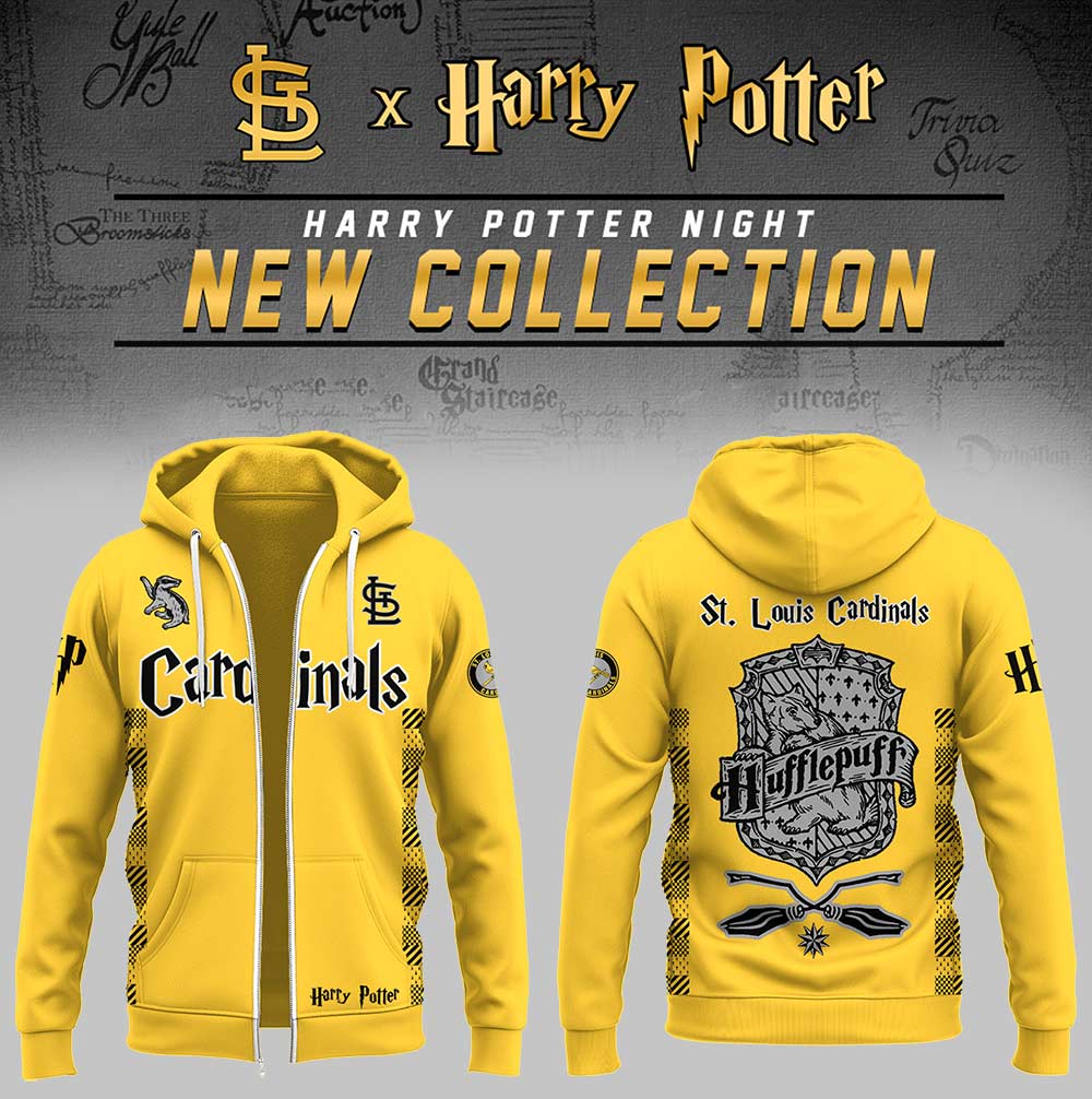 St. Louis Cardinals x Harry Potter Night Hufflepuff House Zip Hoodie Gift For Baseball Lover