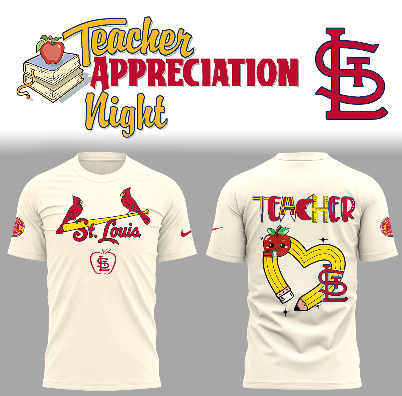 St. Louis Cardinals x Teacher Appreciation Night T-Shirt For Baseball Players Oregontrailrvpk Shirt