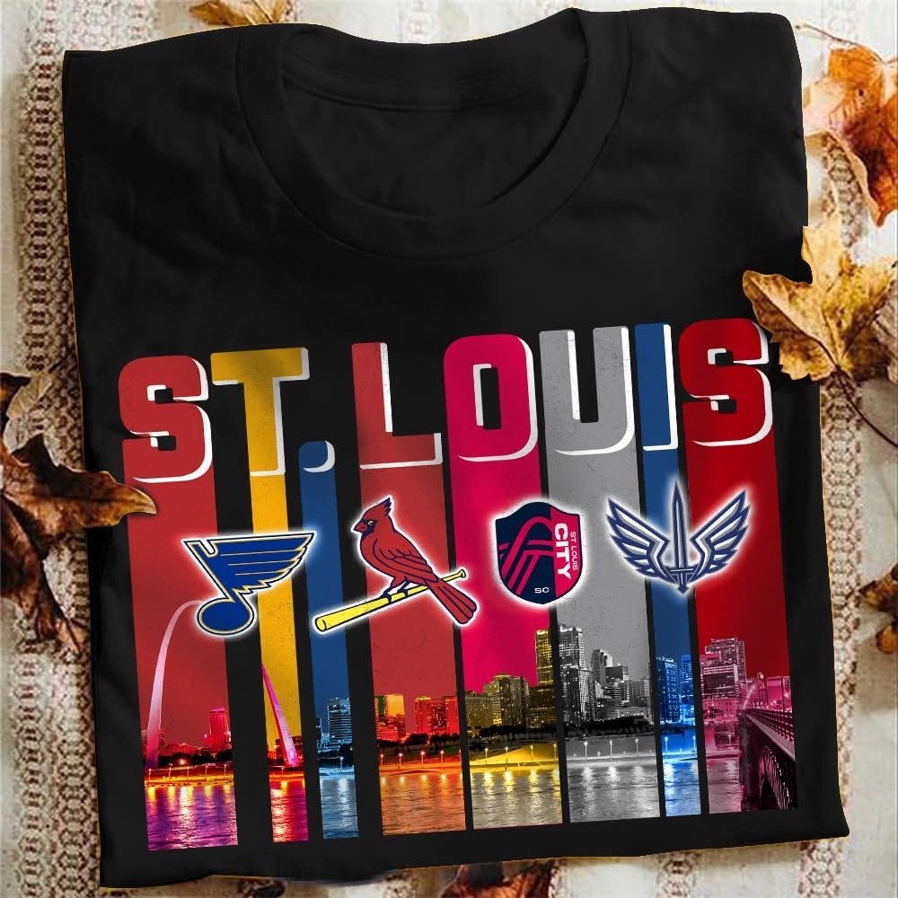 St. Louis City Sport Teams Skyline T-Shirt Best Gifts For St. Louis Sports Lovers Fans Oregontrailrvpk Shirt