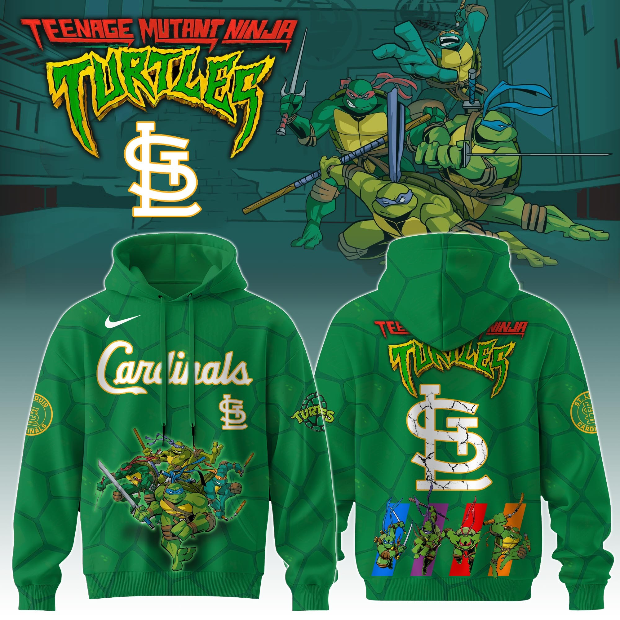 St.Louis Cardinals MLB X Ninja Turtles Hoodie Fan Merch