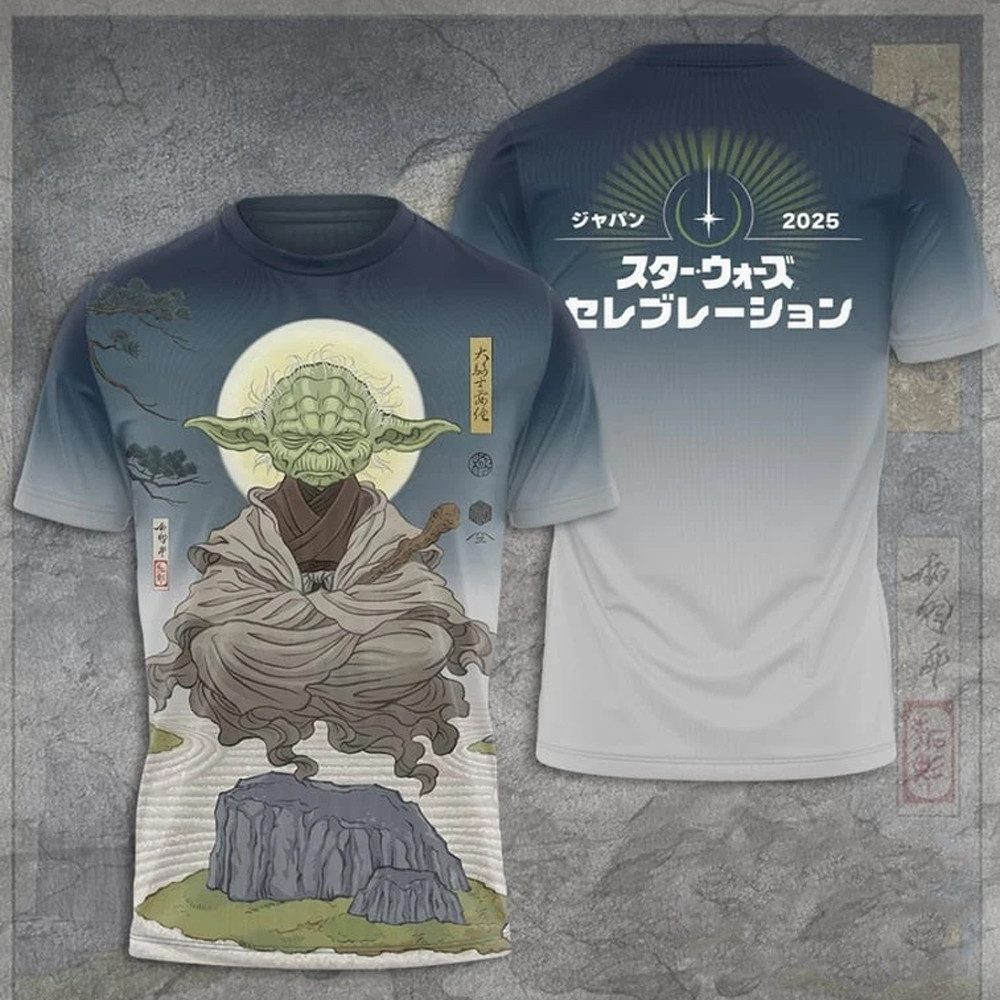 Star Wars Celebration 2025 Merch Star Wars Yoda 3D T-Shirt For Him Oregontrailrvpk Shirt