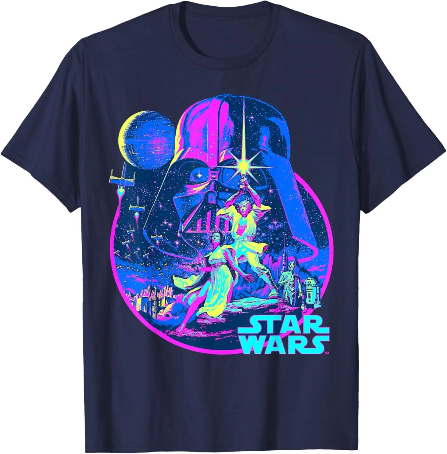 Star Wars Classic Bright Neon Poster Art T-Shirt For Husband Oregontrailrvpk Shirt