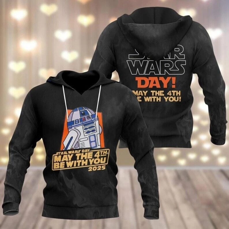 Star Wars Day R2-D2 May The 4th Be With You 2025 Hoodie 3D Gifts For Dudes