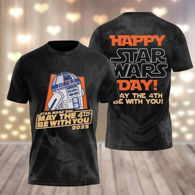 Star Wars Day R2-D2 May The 4th Be With You 2025 T-shirt 3D Gifts For Dudes Oregontrailrvpk Shirt
