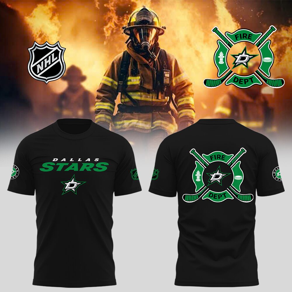 Stars X Firefighter Appreciation Night T-Shirt Gift For Hockey Fan Oregontrailrvpk Shirt
