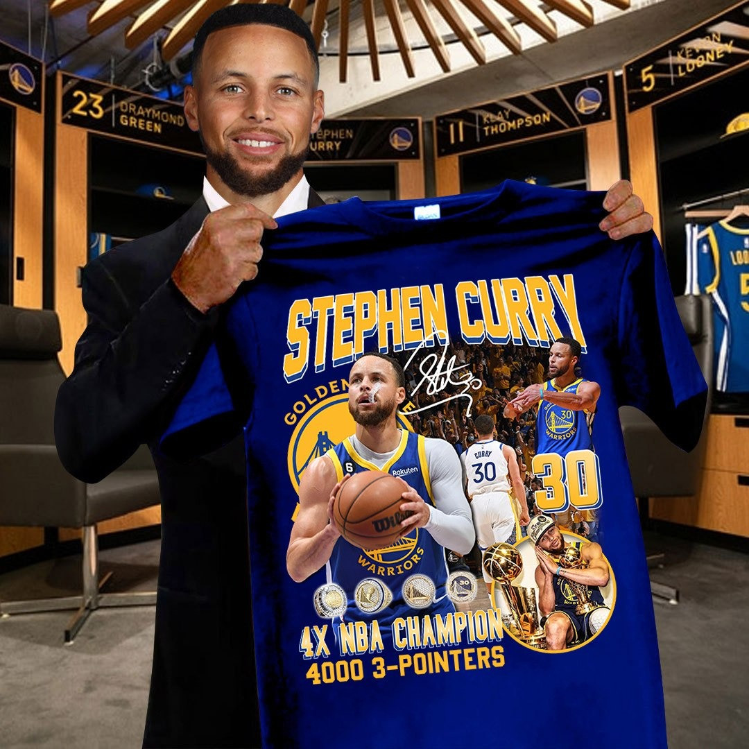 Stephen Curry 4X NBA Champion 4000 3-Pointers T-Shirt Best Gifts For Steph Curry Fans Oregontrailrvpk Shirt
