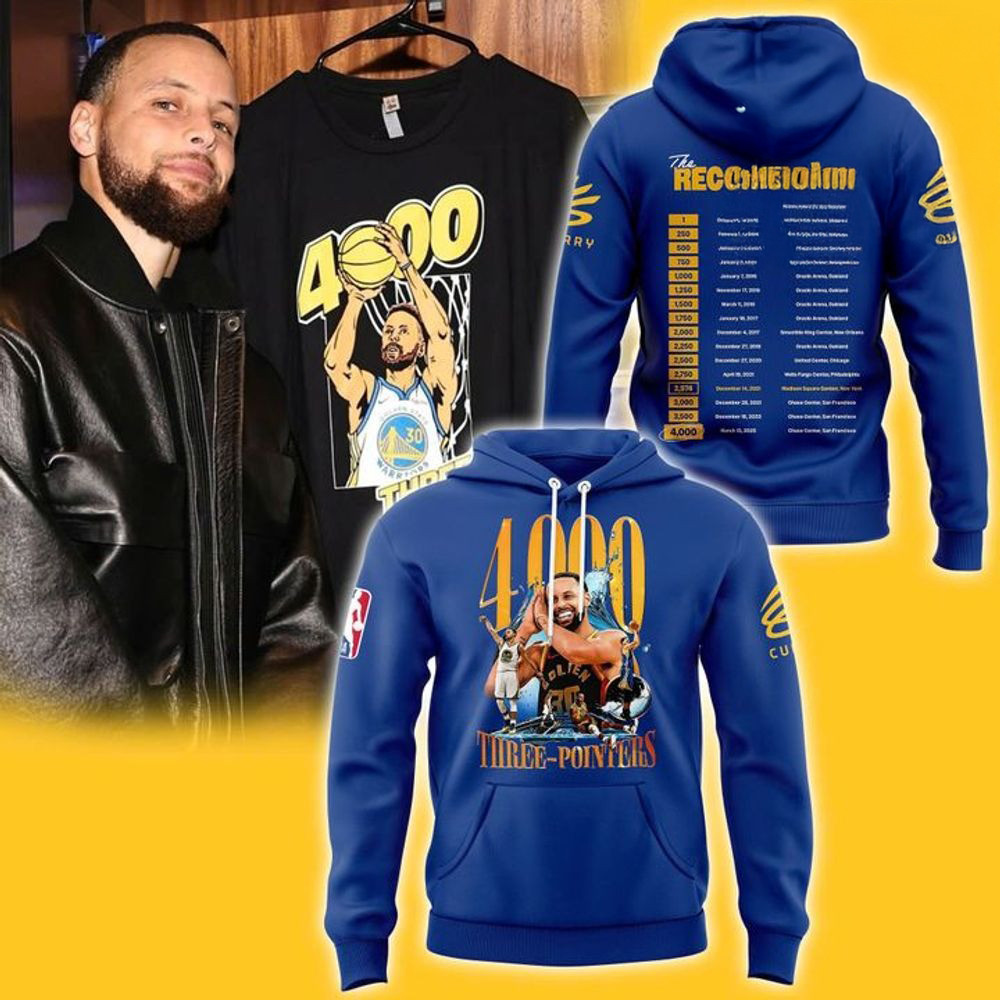 Stephen Curry Golden State Warriors 4,000 Threes And Counting Hoodie Gifts For Basketball Fan