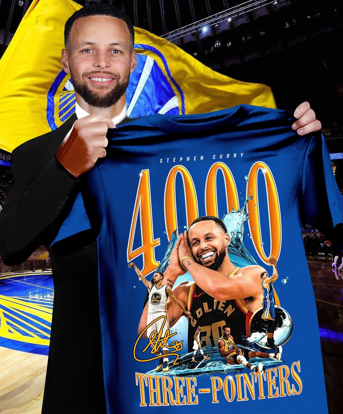Stephen Curry's Historic 4000 Three-Pointers Shirt Gifts For e Golden State Warriors Fans Oregontrailrvpk Shirt