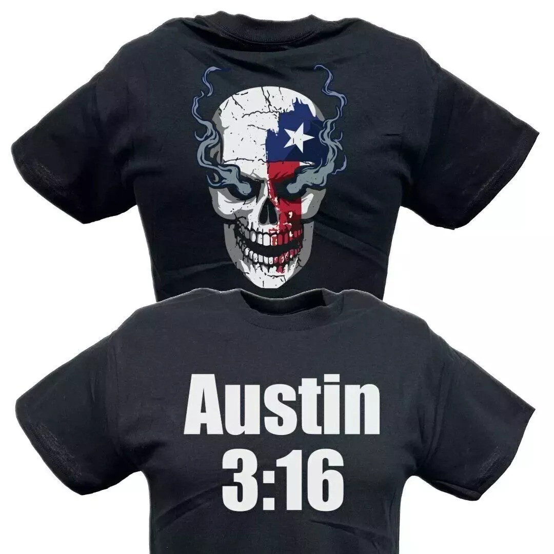 Stone Cold Steve Austin 316 Texas Flag Smoking Skull T-Shirt For Him Oregontrailrvpk Shirt