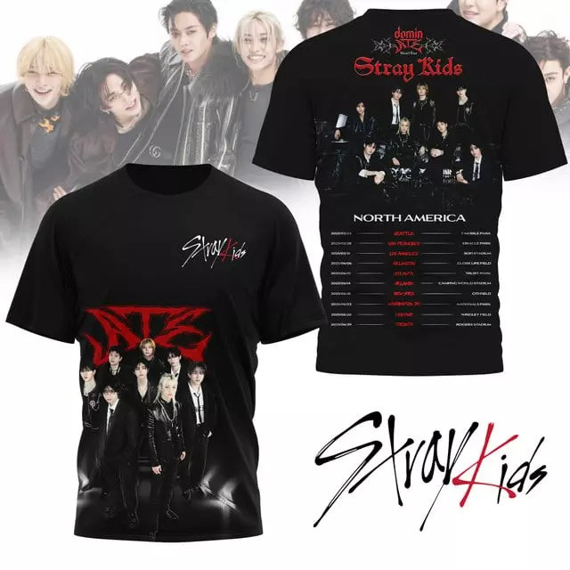 Stray Kids World Tour 2025 North America T-Shirt Music Fans Gift Oregontrailrvpk Shirt