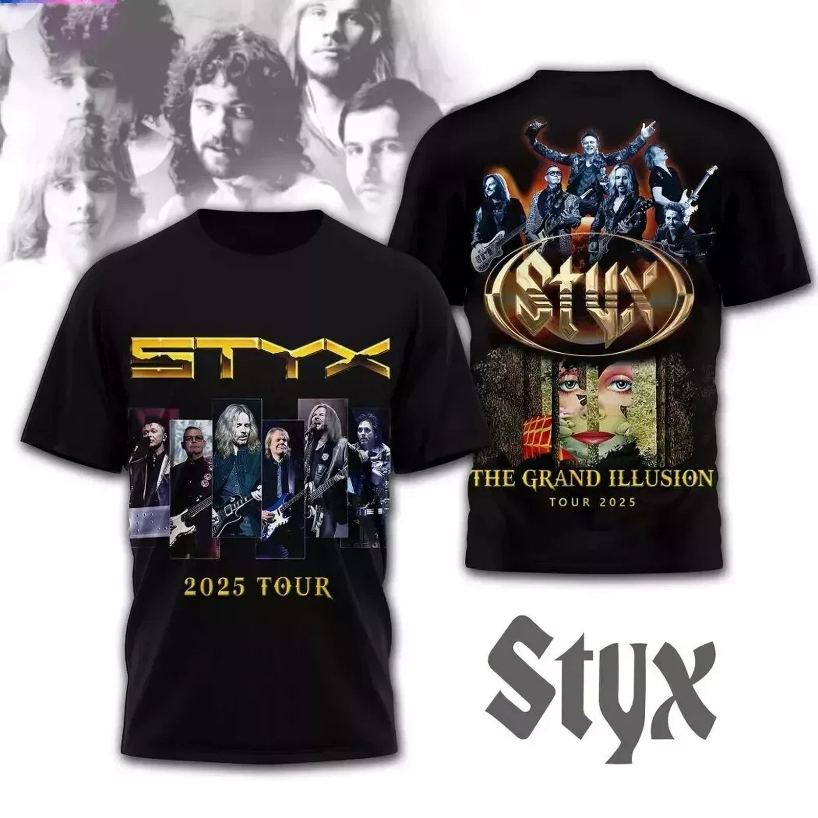 Styx BAND The Grand Illusion Tour 2025 3D T-Shirt Best Oregontrailrvpk Shirt