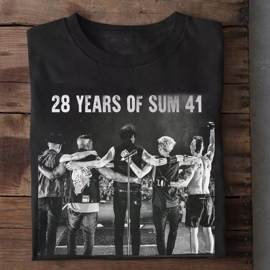 Sum 41 28th Anniversary Short Sleeve Cotton Black All Size Shirt Oregontrailrvpk Shirt