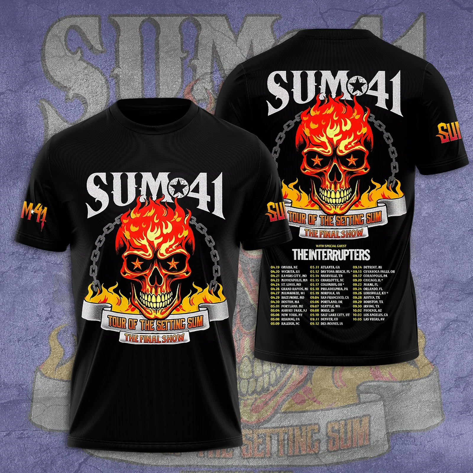 Sum 41 Merch Tour Of The Setting Sum The Final Tour T-Shirt Best Oregontrailrvpk Shirt