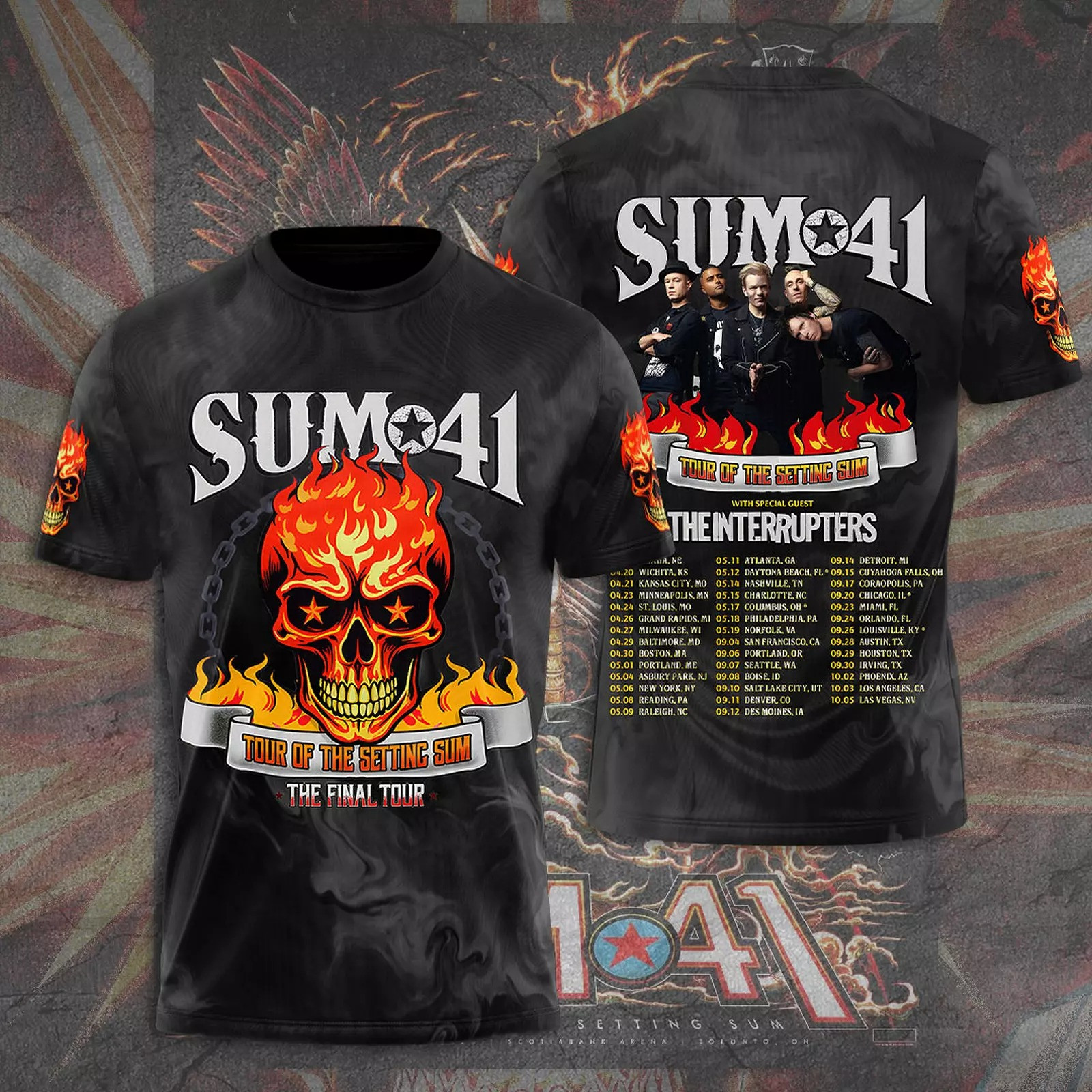 Sum 41 Tour Of The Setting Sum The Final Tour 3D Shirt Gift For Music Fans Oregontrailrvpk Shirt