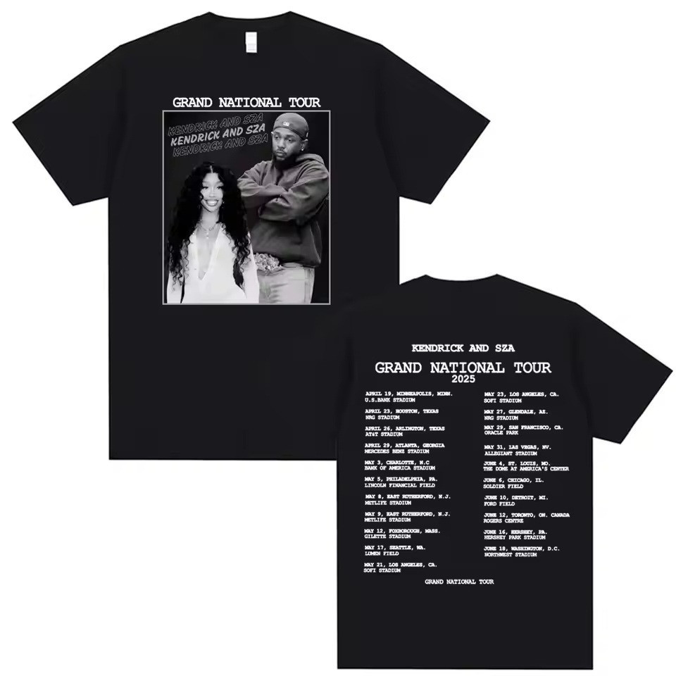 Sza And Kendrick Tour Merch T-Shirt 2025 Kendrick SZA GNX Grand National Tour Merchandise Oregontrailrvpk Shirt