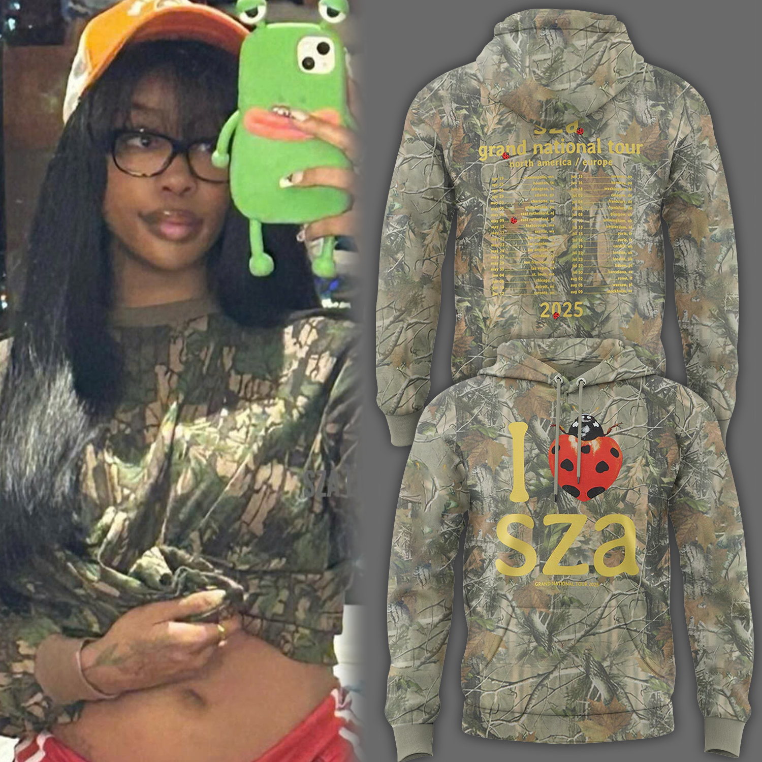 Sza Camo Grand National Tour Hoodie Best