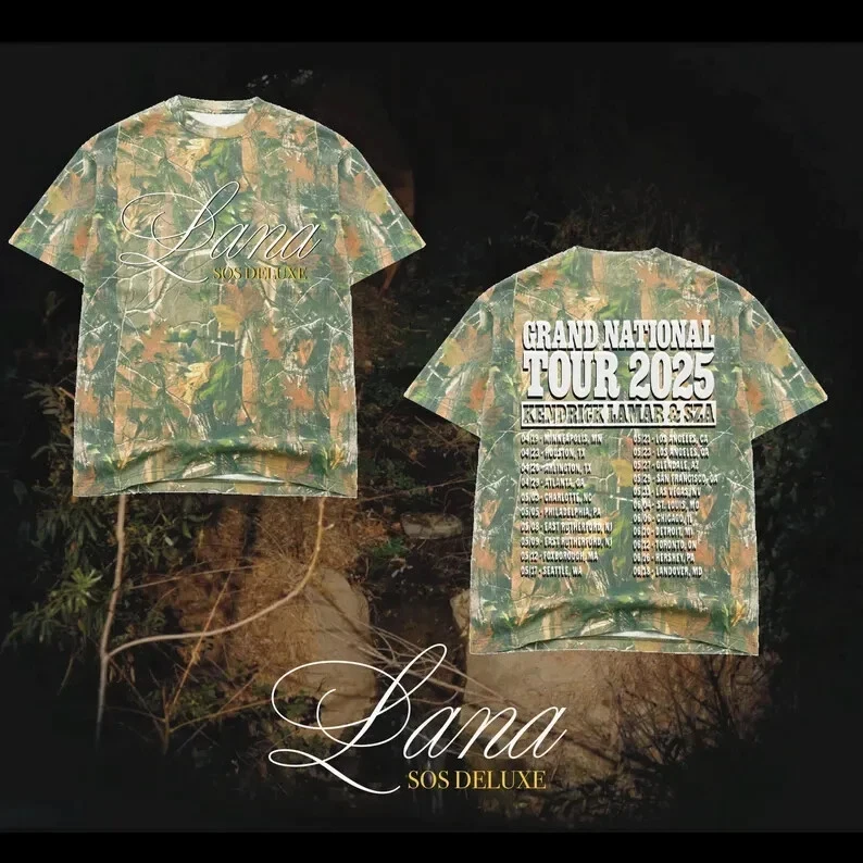 SZA Camo Shirt New Lana Grand National Tour T-Shirt Presents For Music Lovers Oregontrailrvpk Shirt