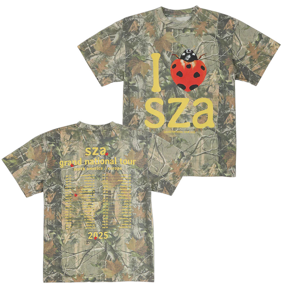 SZA I Love SZA Camo T-Shirt Grand National Tour 2025 Shirt Gift Ideas For Music Lovers Oregontrailrvpk Shirt
