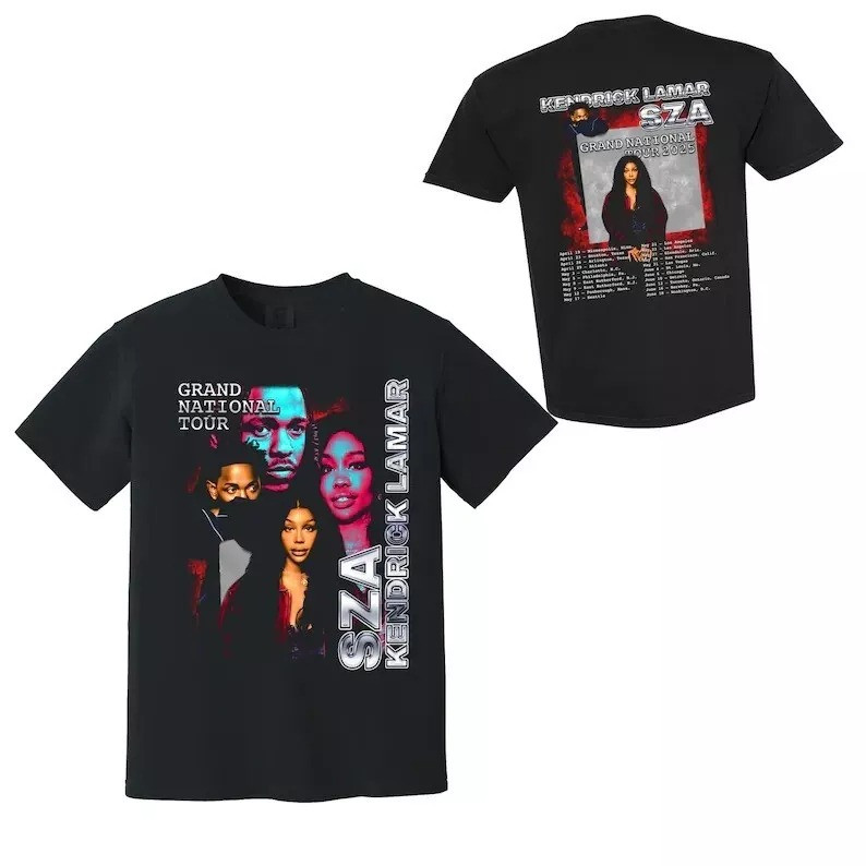 Sza Kendrick Lamar Grand National Tour 2025 T-Shirt For Fans Music Gifts Oregontrailrvpk Shirt