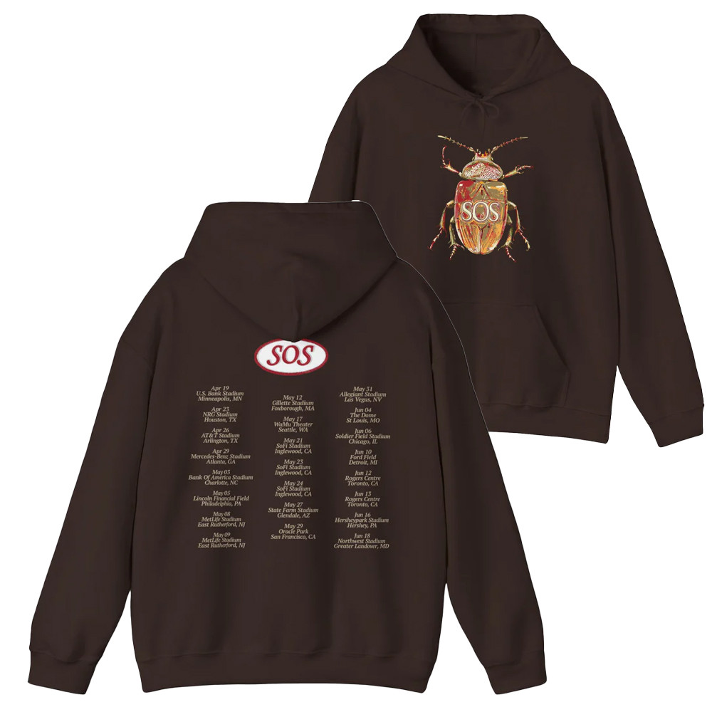 SZA Lana Merch SZA Lana Signature Chocolate Bug Tour Dates Hoodie
