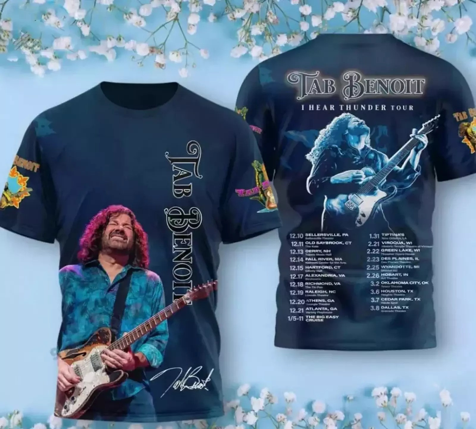 Tab Benoit I Hear Thunder Tour 2025 T-Shirt Music Men Women Oregontrailrvpk Shirt