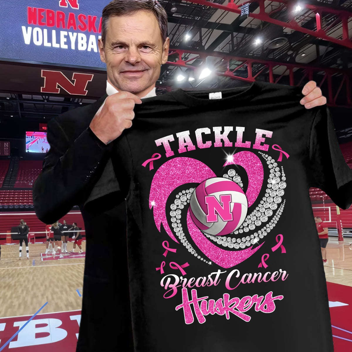 Tackle Breast Cancer Huskers Shirt Huskers Volleyball Breast Cancer Awareness Gifts Oregontrailrvpk Shirt
