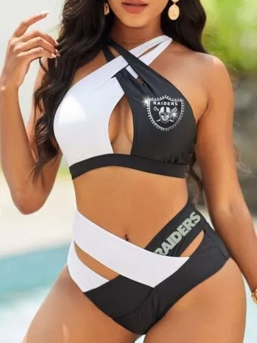 Tampa Bay Buccaneers Womens 2Pcs Bikini Swimsuit Criss Cross Cutout Bathing Suit St4172
