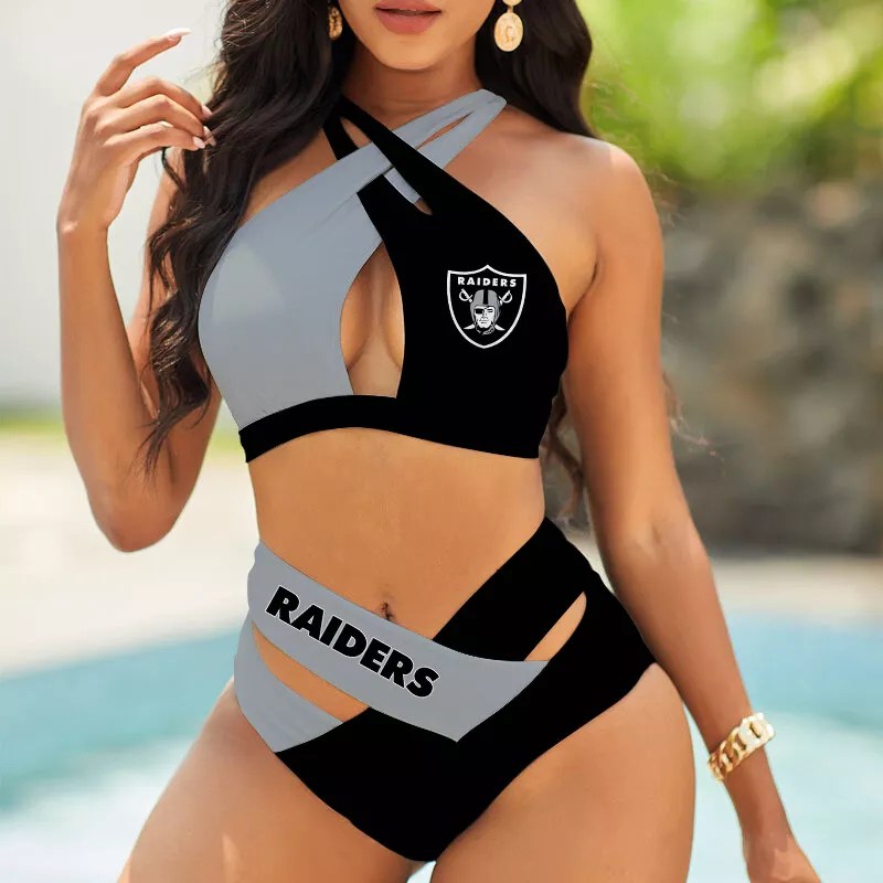 Tampa Bay Buccaneers Womens 2Pcs Bikini Swimsuit Criss Cross Cutout Bathing Suit St7743