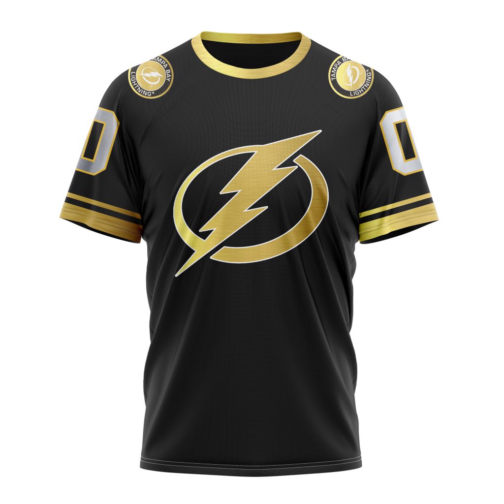 Tampa Bay Lightning Special Black And Gold Design 01 Personalized Name And Number T-Shirt Oregontrailrvpk Shirt