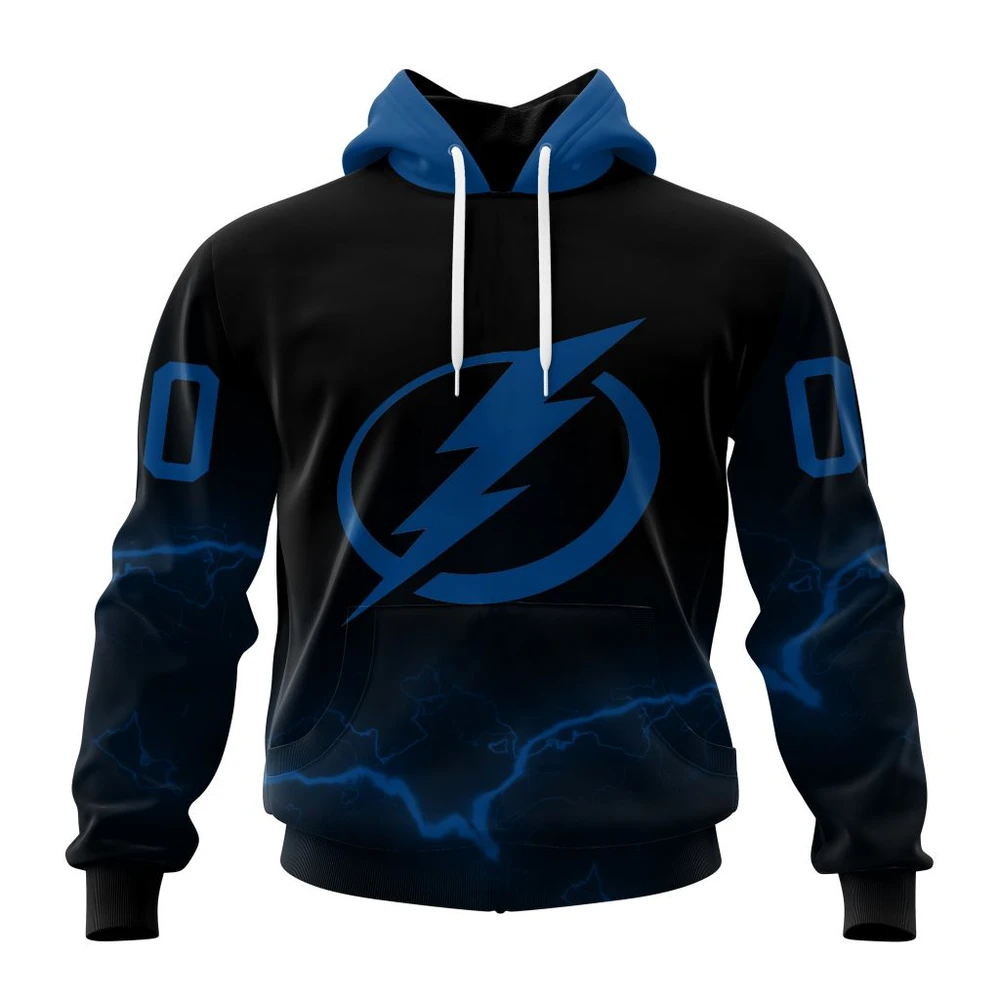 Tampa Bay Lightning Special Blackout Design All Over Print Hoodie Style 79316