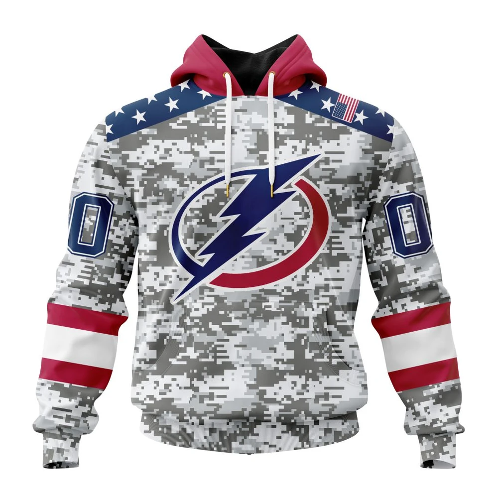 Tampa Bay Lightning Special Camo Design For Veterans Day All Over Print Hoodie Style 78134