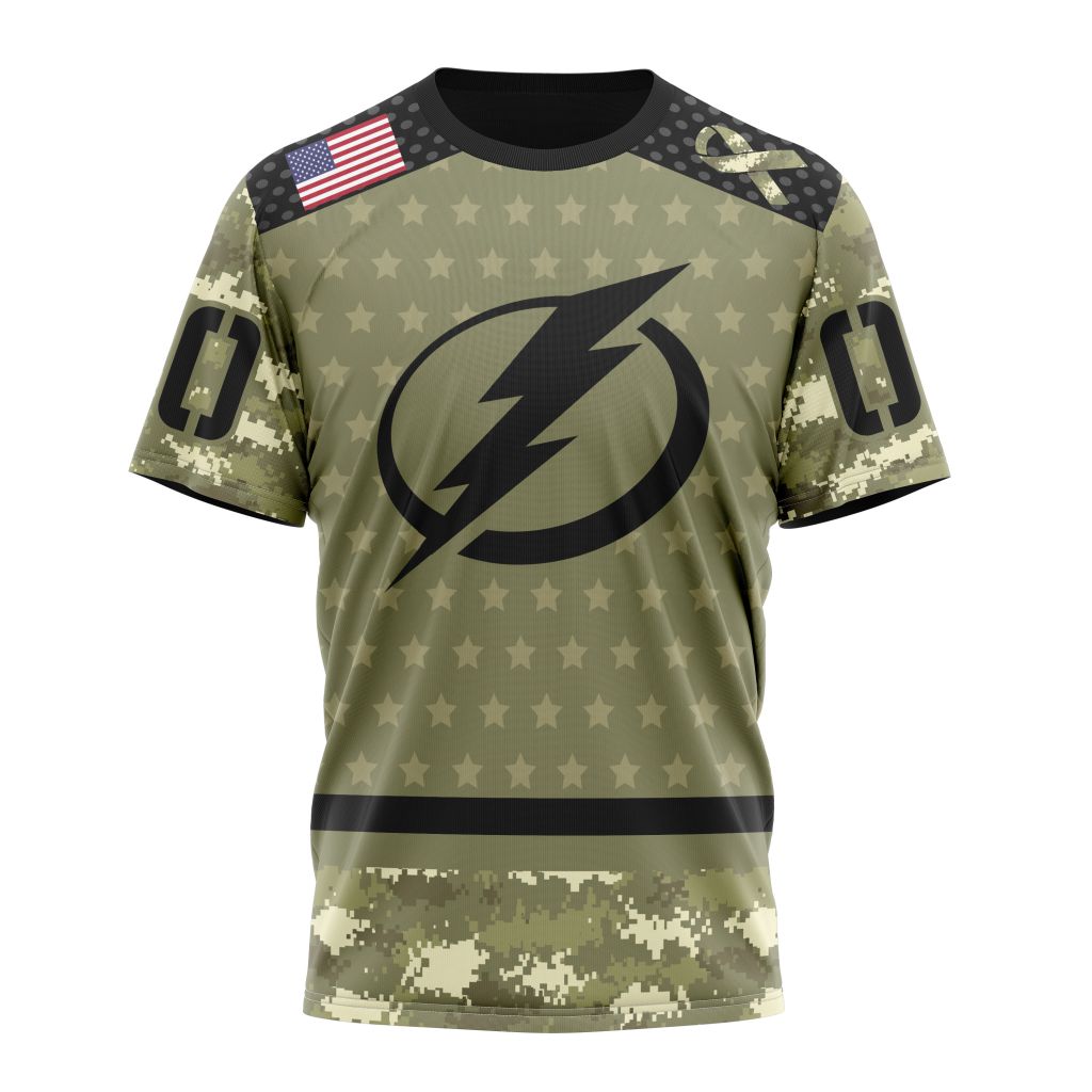 Tampa Bay Lightning Special Camo Military Appreciation Personalized Name And Number T-Shirt Oregontrailrvpk Shirt