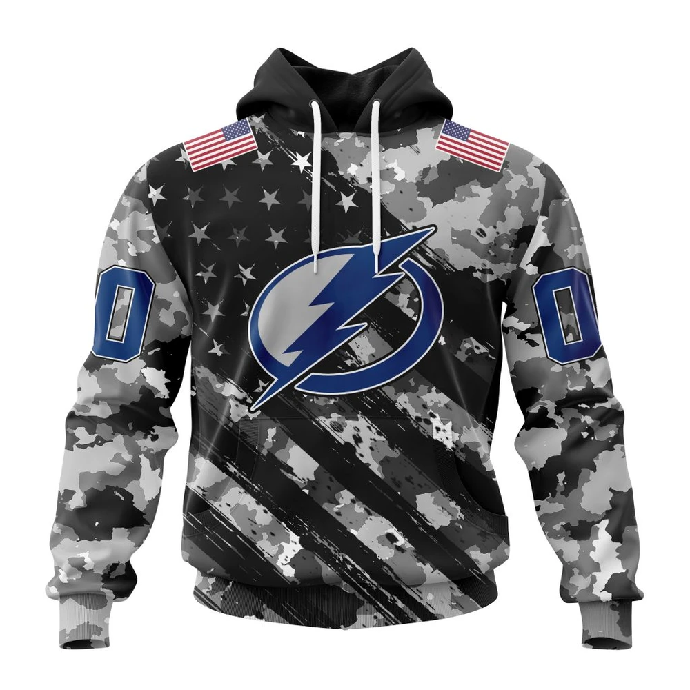 Tampa Bay Lightning Special Camo Military Design All Over Print Hoodie Style 55726
