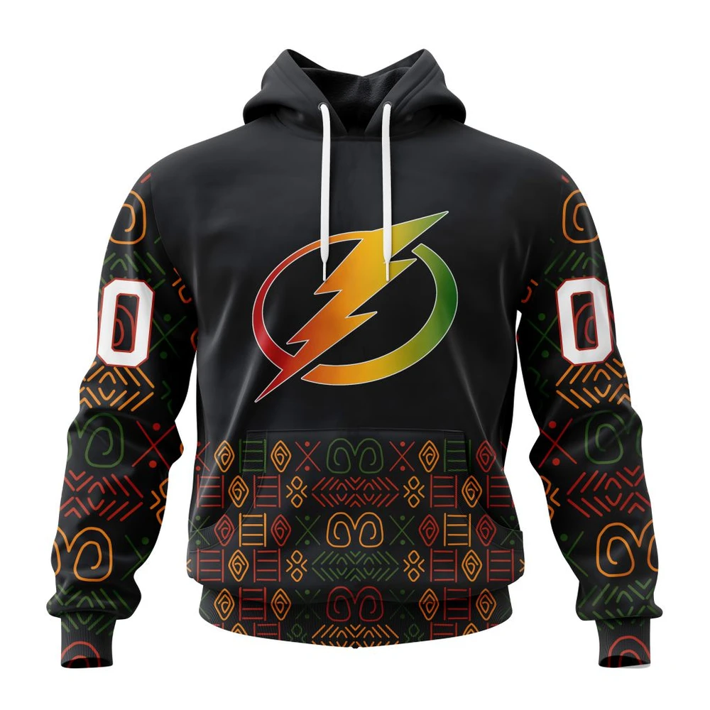 Tampa Bay Lightning Special Design For Black History Month All Over Print Hoodie Style 30004